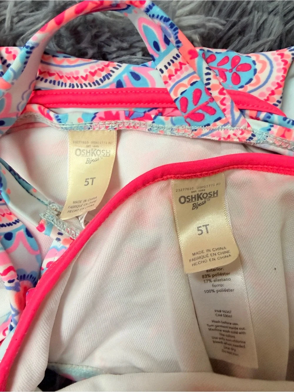 OshKosh B’Gosh Paisley tankini bathing suit set Swimsuit girls 3T Bright